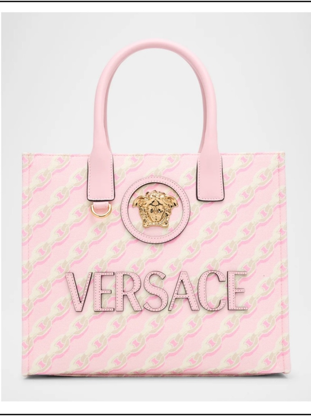 NWT Versace Pastel Pink Tote. 💯 Authentic. Measurements in pics. With dust bag! - Picture 4 of 11